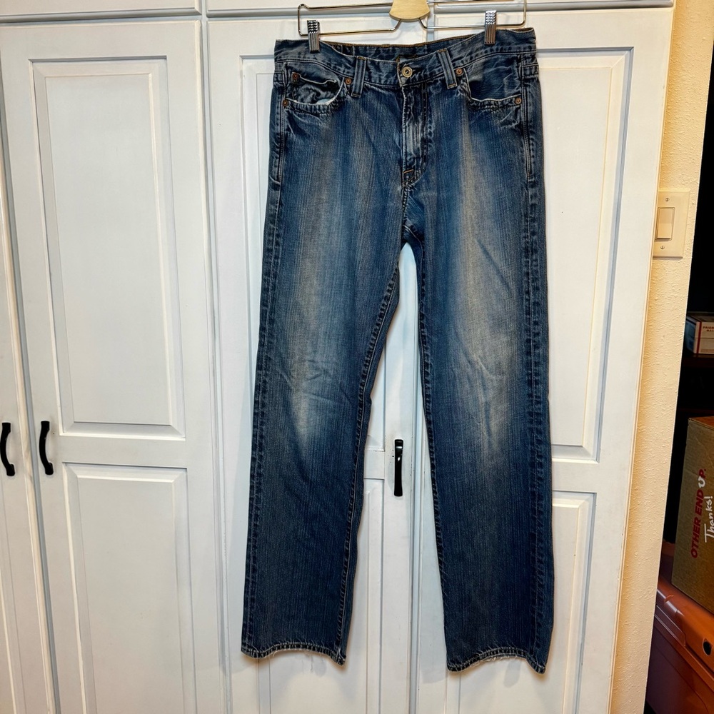 Vintage Mens Lucky Brand Dungarees-Virtue Vintage‎ Straight. 32x33 (long inseam)